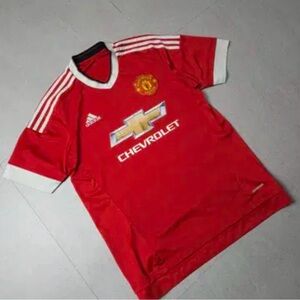 Adidas Red and White Soccer Jersey with Excellent Condition